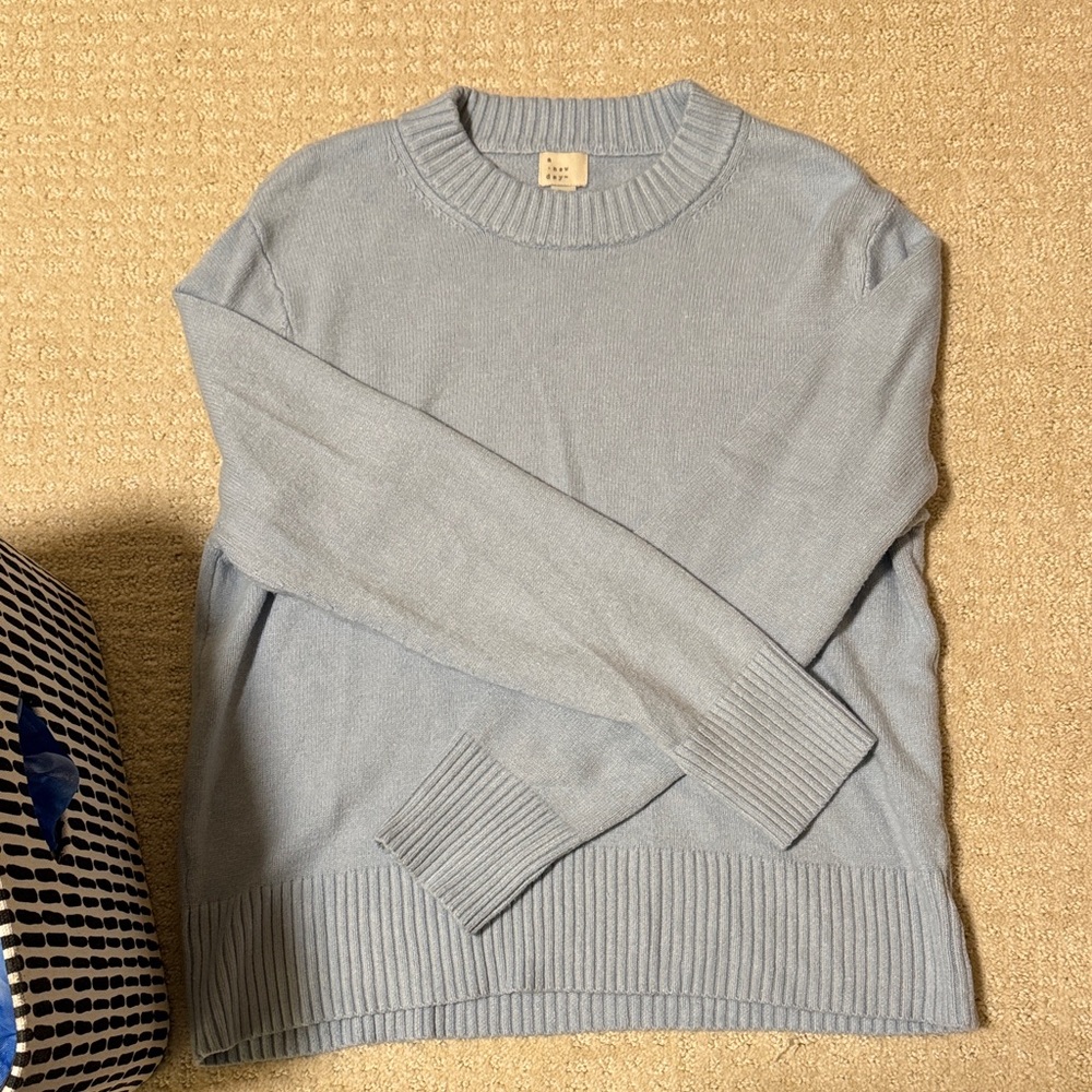 a new day Men's Soft Blue Crewneck Sweater
